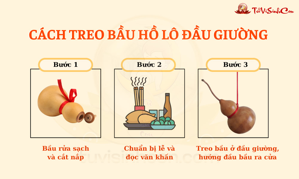 Cách treo bầu hồ lô đầu giường