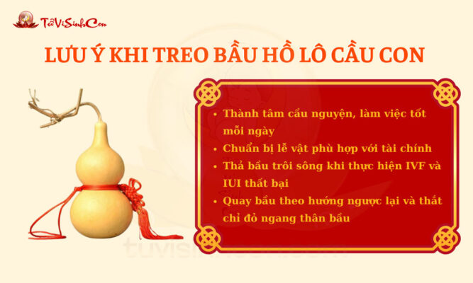 Lưu ý khi treo bầu hồ lô cầu con 