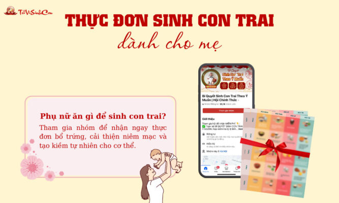 Thực đơn sinh con trai dành cho mẹ 